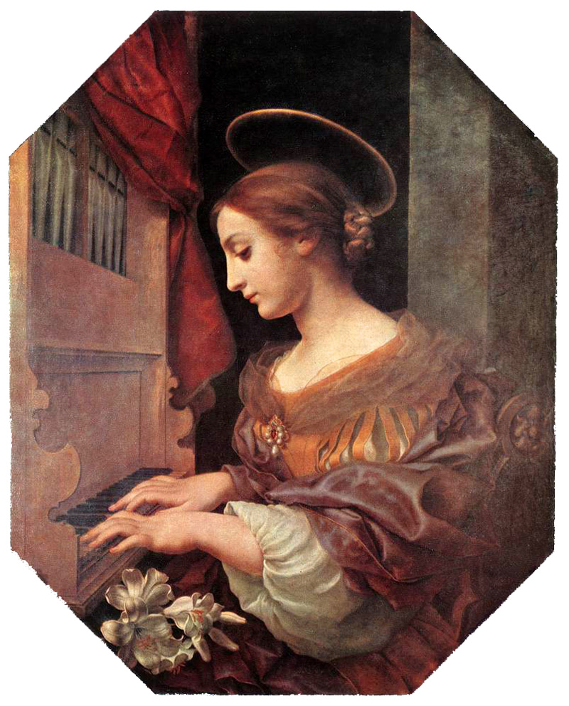saint cecilia at the organ